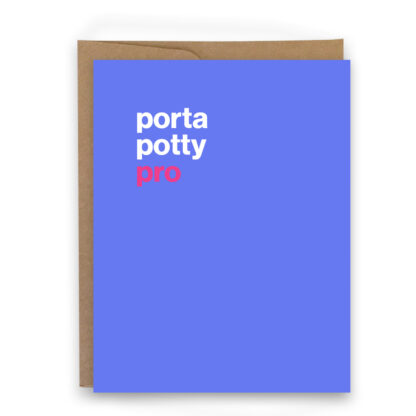 porta potty pro - typed text card