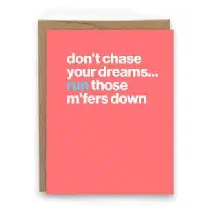 inspirational card for runners run those m'fers down