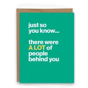 there were a lot of people behind you congrats card for runners marathon running you did it