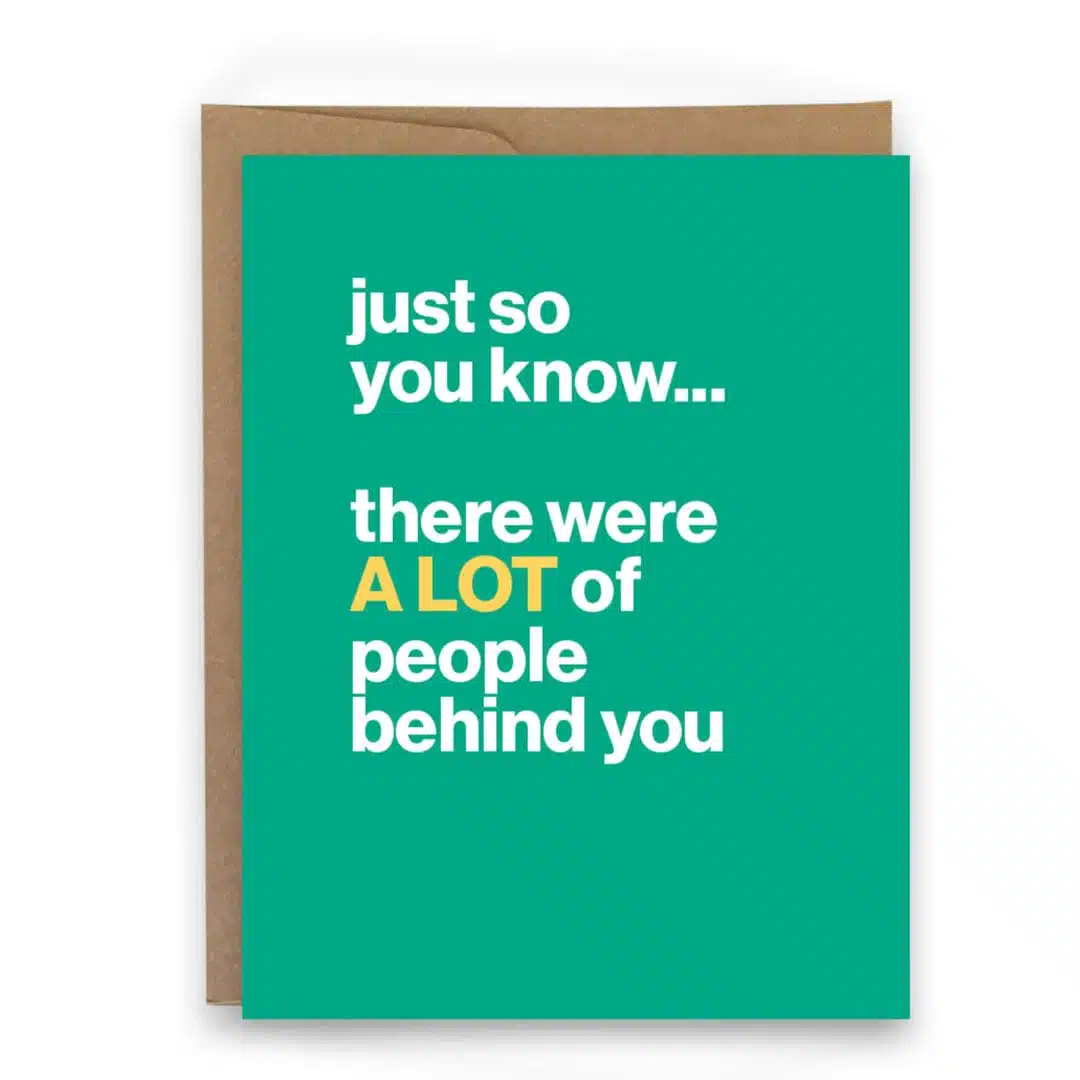 there were a lot of people behind you congrats card for runners marathon running you did it