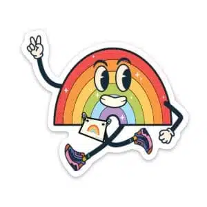 sticker for runners rainbow runner LGBTW+ run