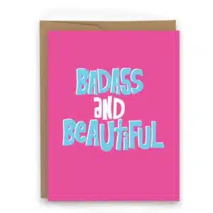 badass and beautiful inspirational card inspirational card for runners inspirational card for ironman inspirational card for athletes inspirational card for women
