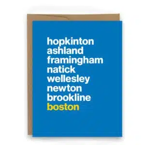 Boston marathon card course towns