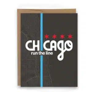 Chicago run the line Chicago marathon card for runners