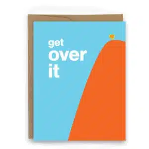 get over it over the hill birthday inspirational card for runners inspirational card for athletes inspirational card for cyclists