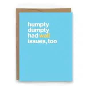 humpty dumpty wall humorous running greeting card for hitting the wall in a marathon