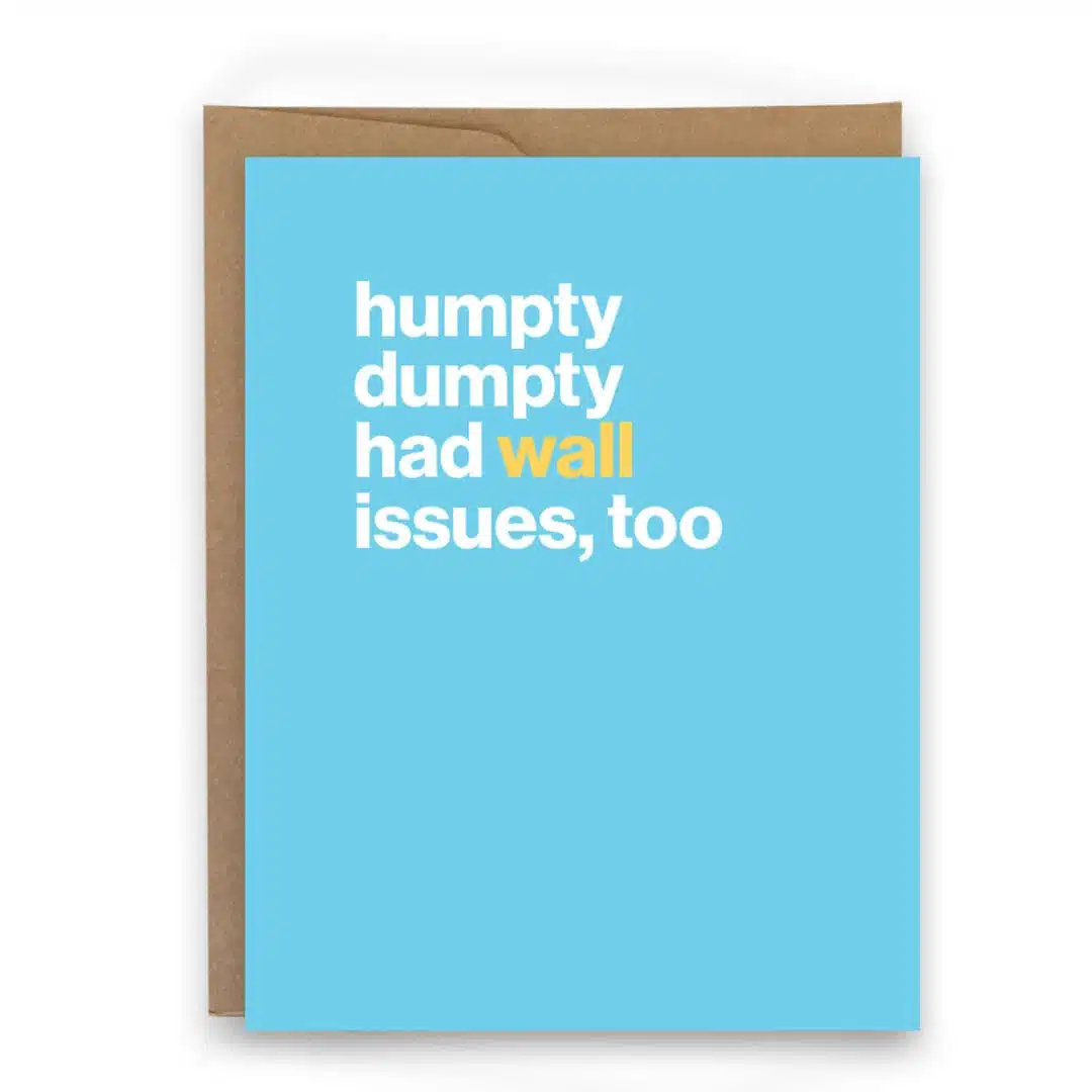 humpty dumpty wall humorous running greeting card for hitting the wall in a marathon
