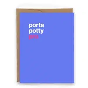 porta potty pro, humorous card for runners porta potty humor