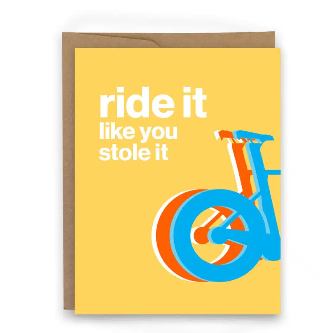 ride it like you stole it card for cyclists card for triathlon card for triathletes