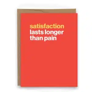 satisfaction lasts longs than pain, motivational card for runners card for marathon runner card for ironman card for triathletes card for half marathoner