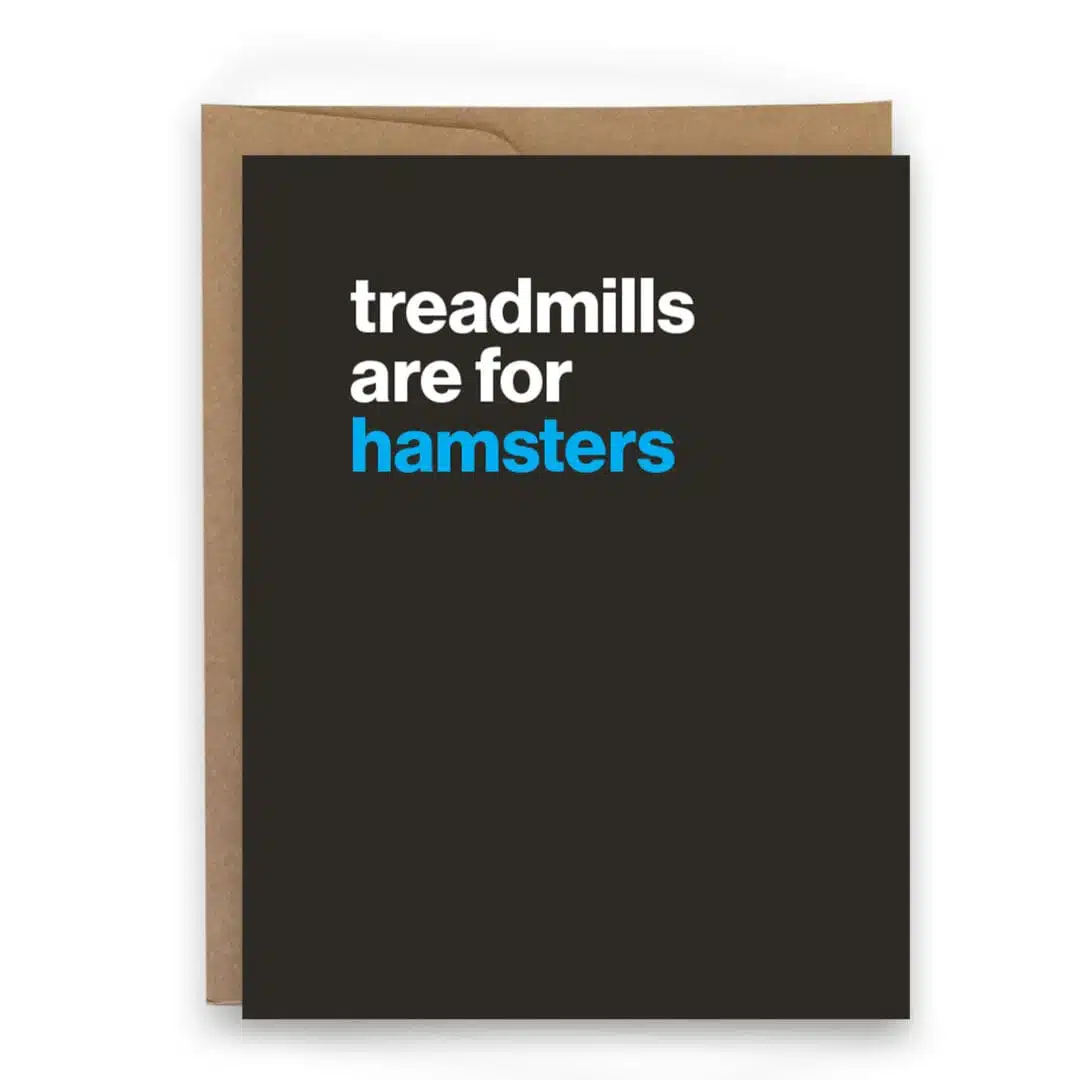 humorous card for runners card for runners greeting card about treadmills
