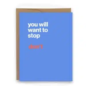 you will want to stop, don't, inspirational card for athletes and anyone chasing a goal