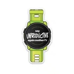 Illustration of fitness watch with snarky text