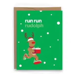Running Christmas Card - run run Rudolph