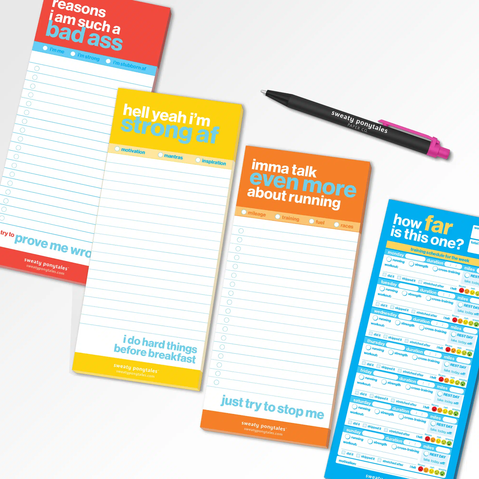 Sweaty Ponytales Notepads for Runners Variety Pack