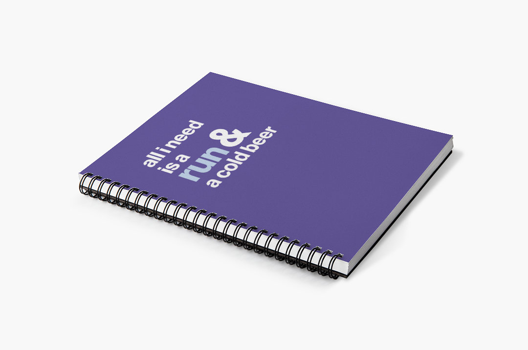 Sweaty Ponytales, notebooks for runners, All I need is a run and a cold beer