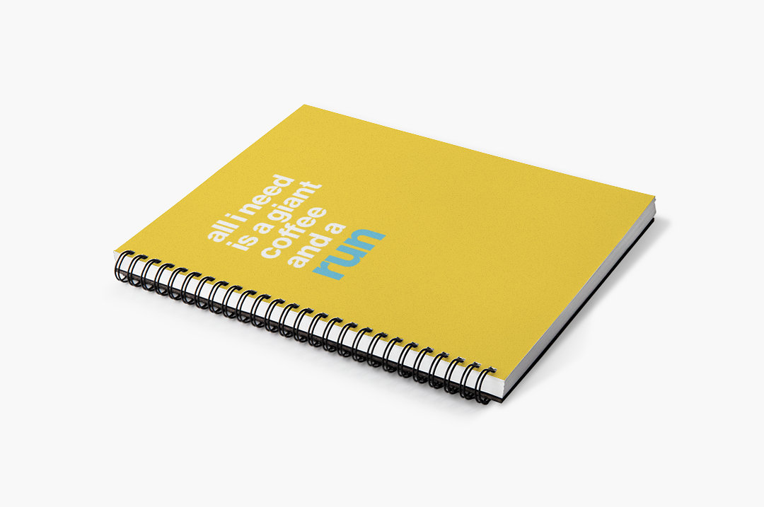 Sweaty Ponytales, notebook for runners, All I Need is Coffee and a Run