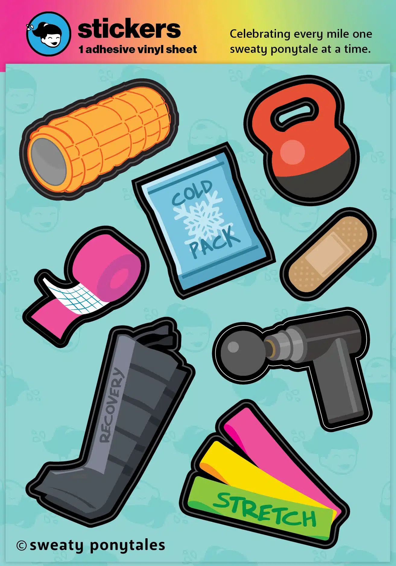 Sticker sheet — stretch and strength