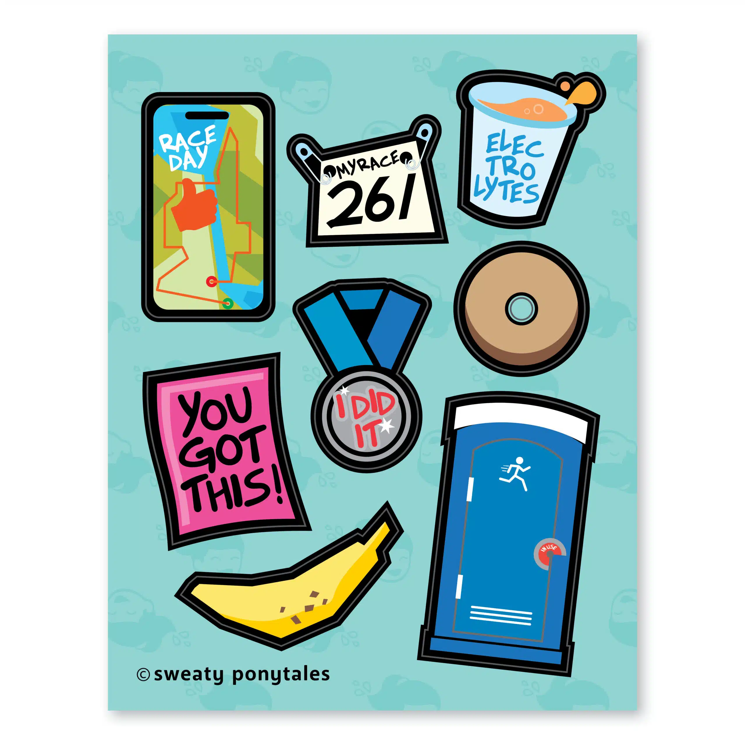 Sticker Sheet - race day for runners