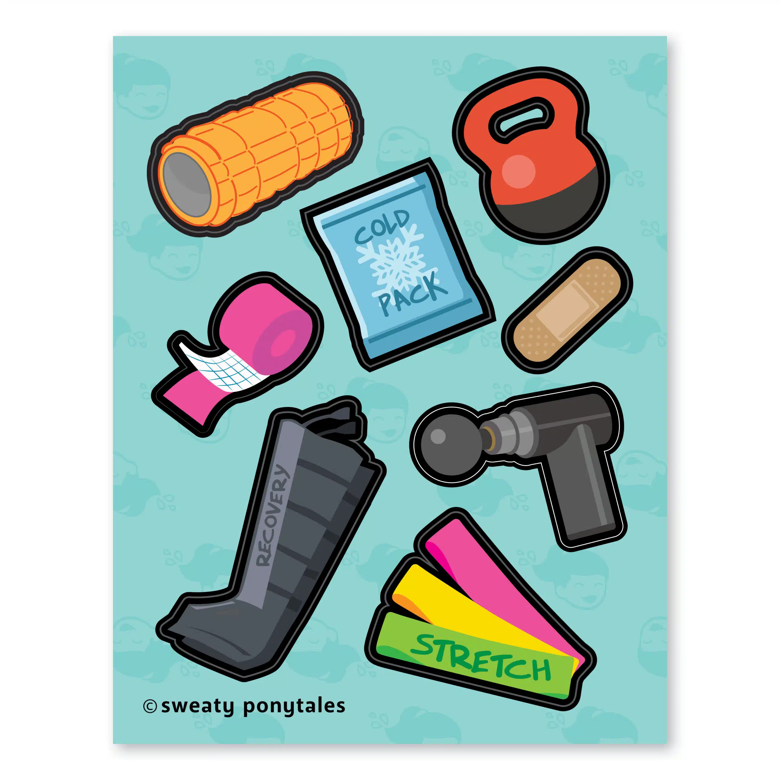 Sticker sheet — stretch and strengths